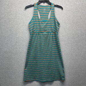 The North Face Cypress Stripe‎ Tank Dress Womens Small Aqua Orange Racerback